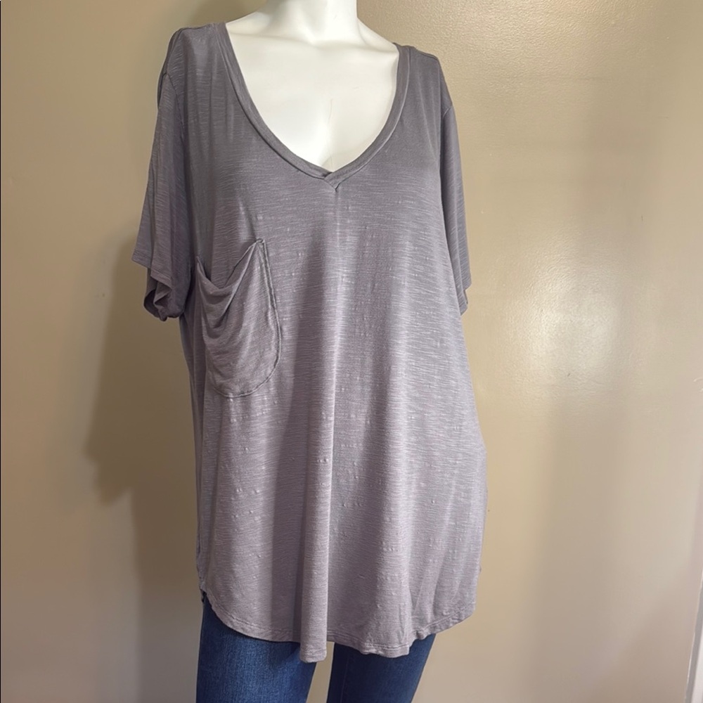 MOTE Gray Relaxed Fit Short Sleeve Tunic